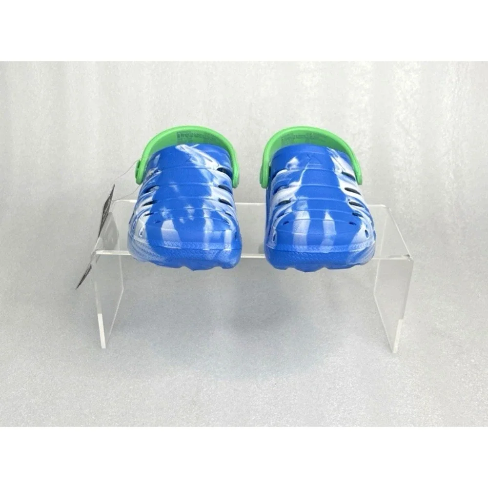 Rugged Shark Eva Clogs Lightweight Slip on Blue Green Toddler Boys Size 8 NEW
